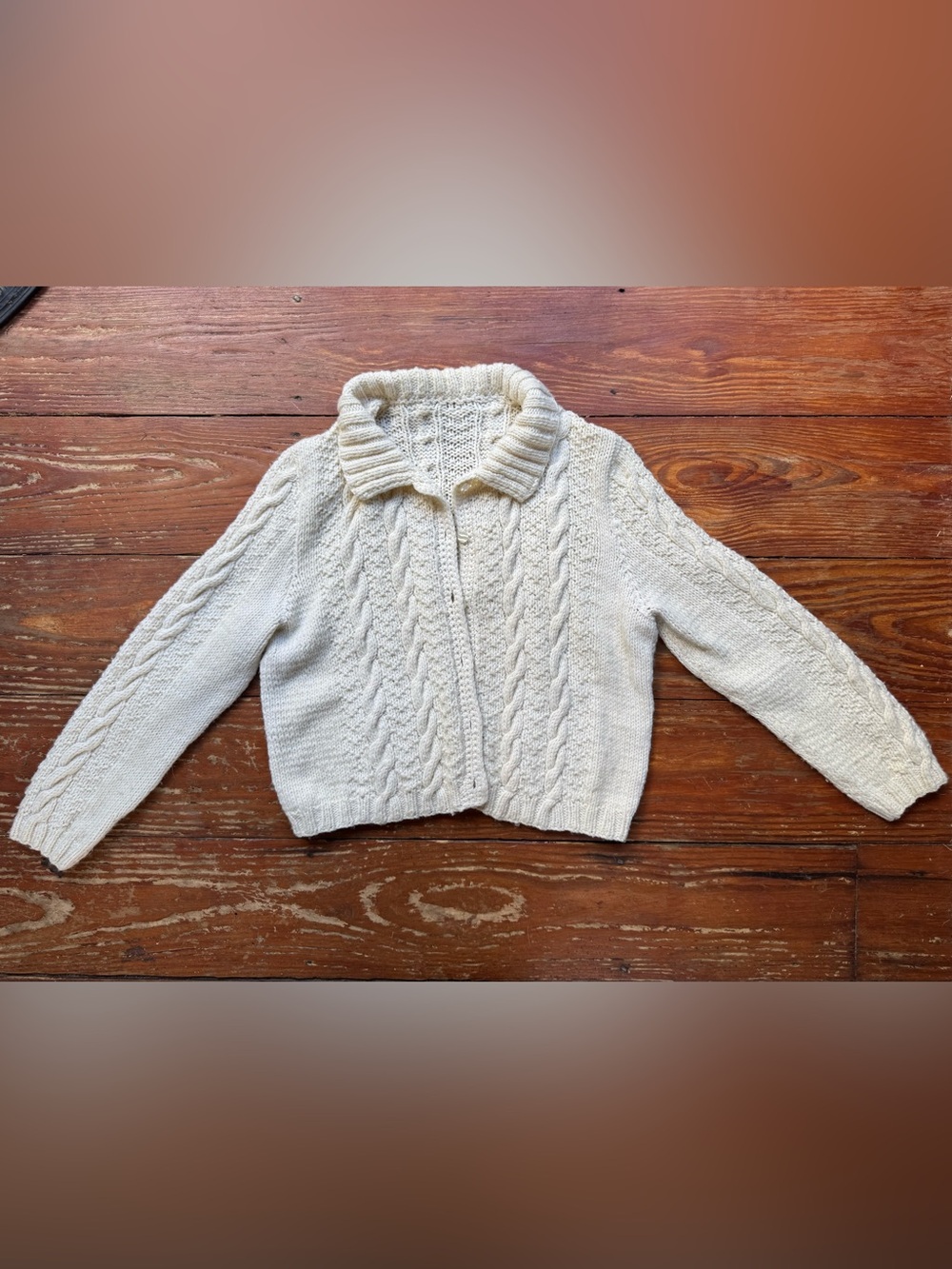 Handmade cream cardigan women’s size small